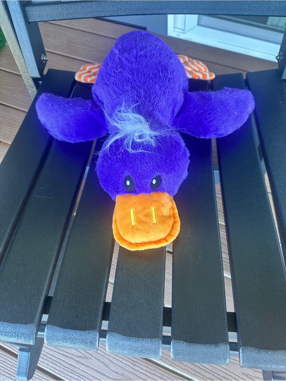 Plush Purple & Orange Duck Dog Toy - Soft Squeaky Plush our doodle loves